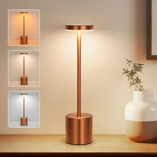 Modern Rechargeable Touch Table Lamp – Cordless LED with 3-Level Dimming