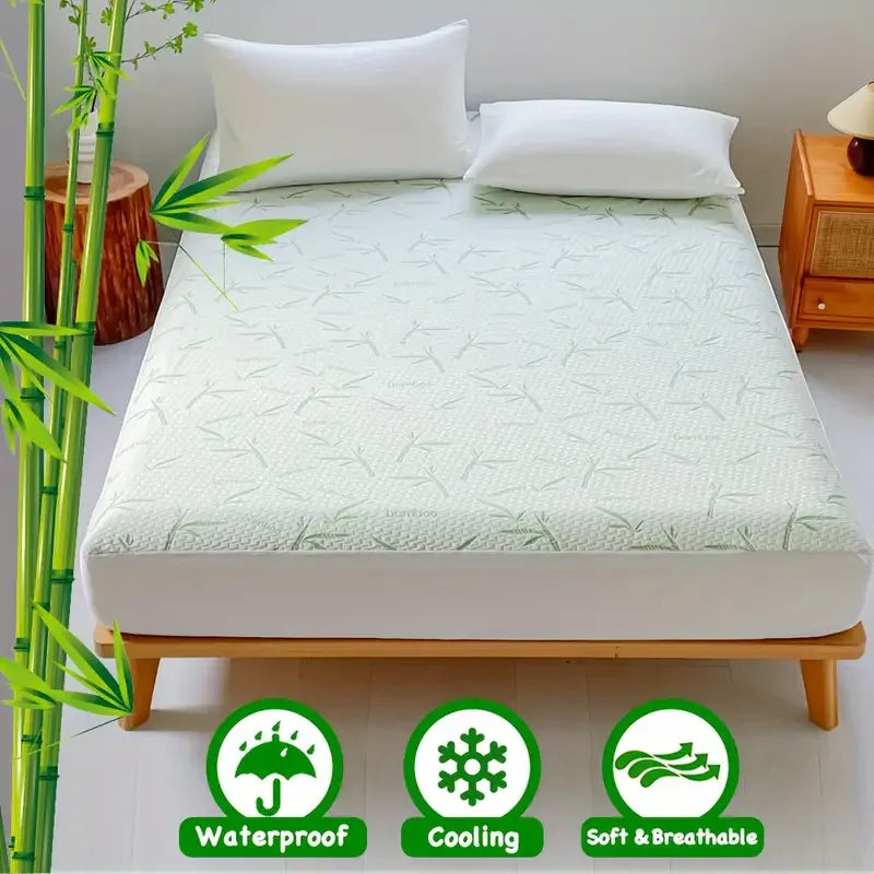 Waterproof Bamboo Mattress Protector – Soft, Breathable &amp; Cooling