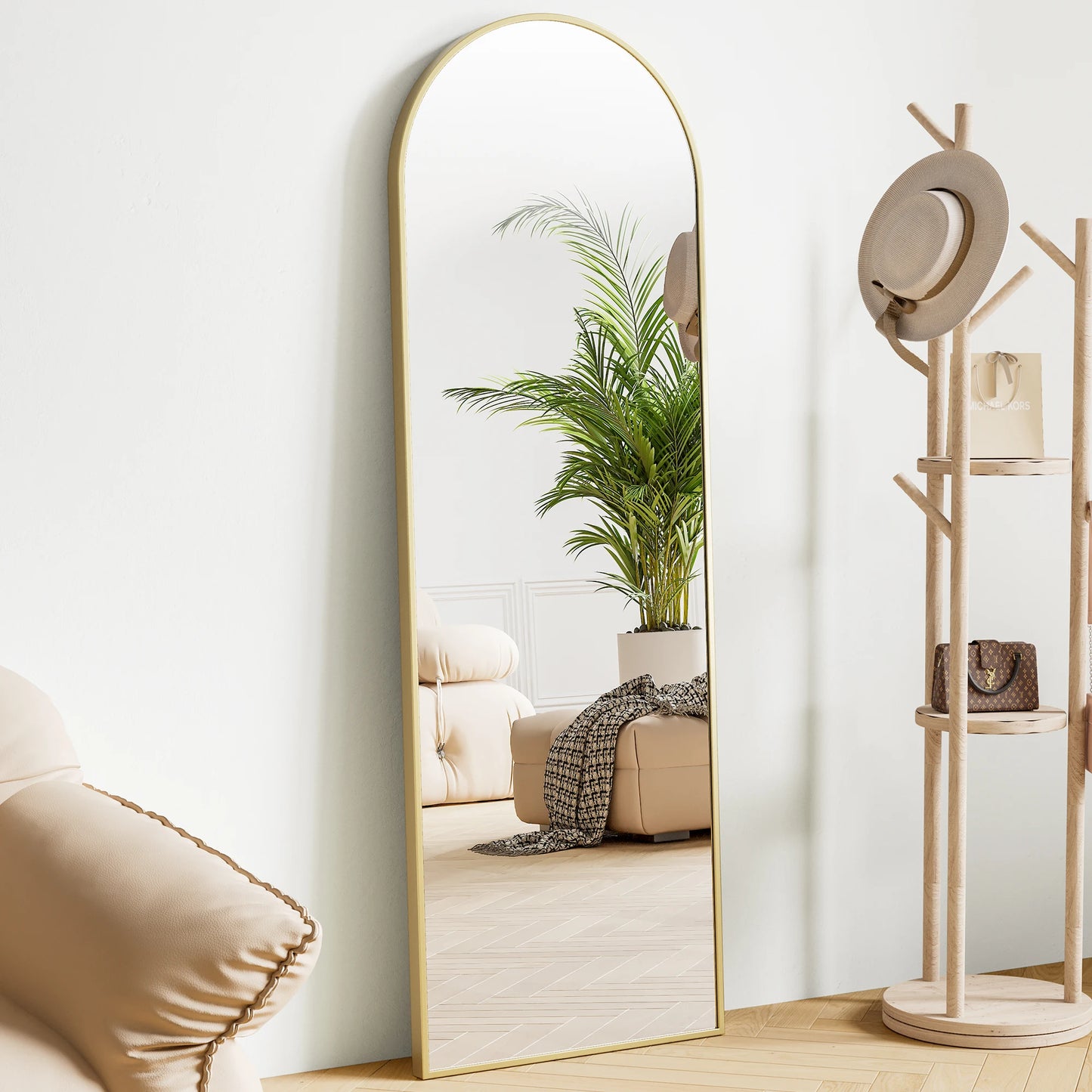 Full-Length Floor Mirror with Aluminum Alloy Frame – 64” x 21”