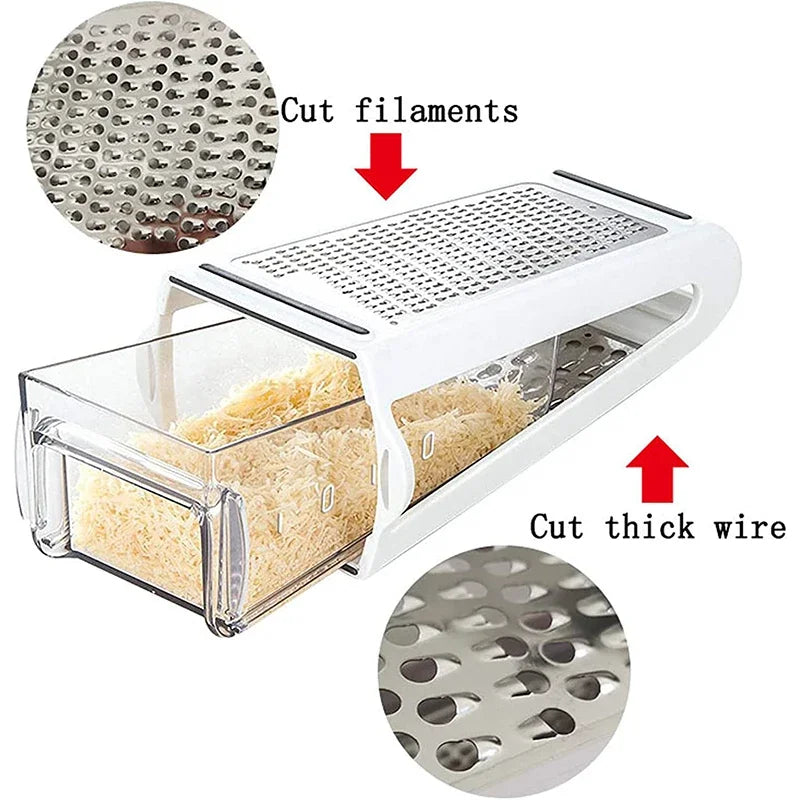 Multi-Purpose Stainless Steel Grater with Container