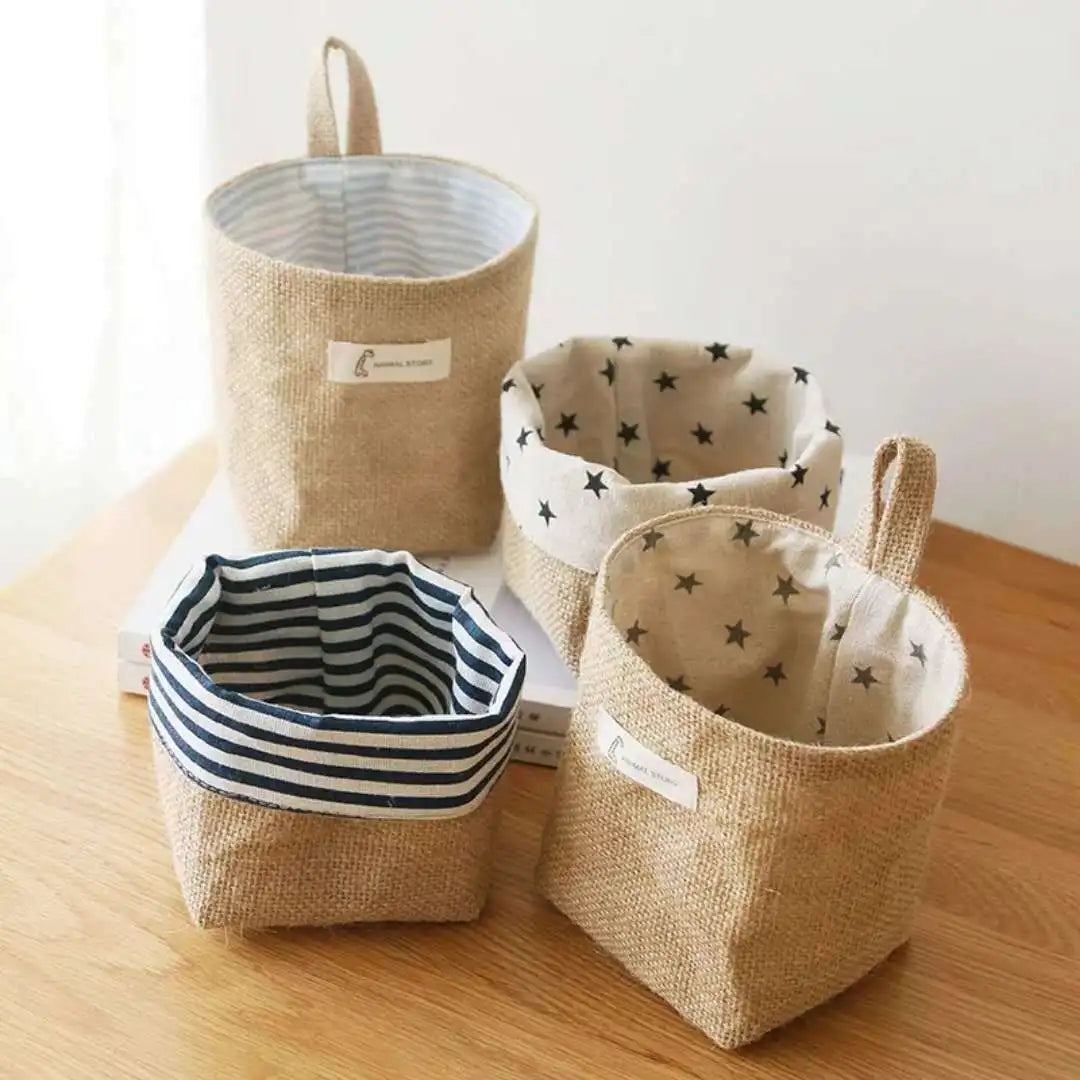Cotton &amp; Linen Hanging Wall Storage Sack – Modern Organizer