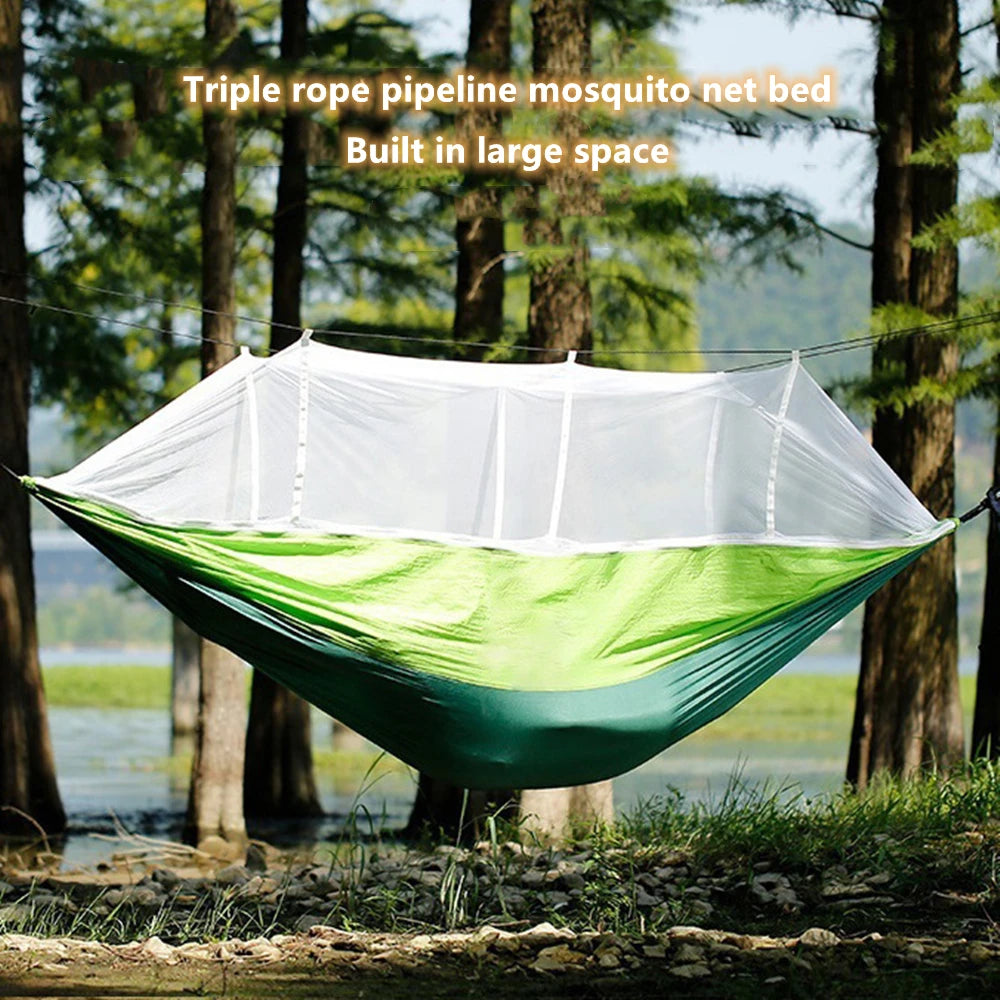 Double Hammock with Mosquito Net – Lightweight Outdoor Camping Swing