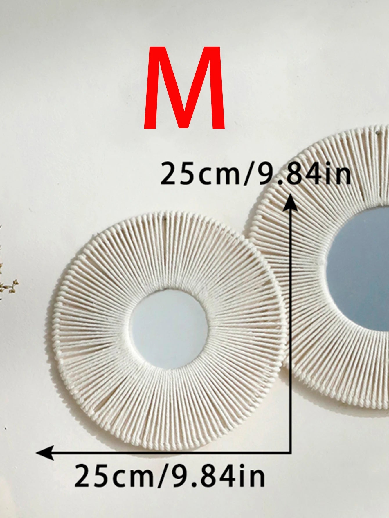 Boho Round Wall Mirror with Woven Hemp Rope – Rustic &amp; Natural Decor