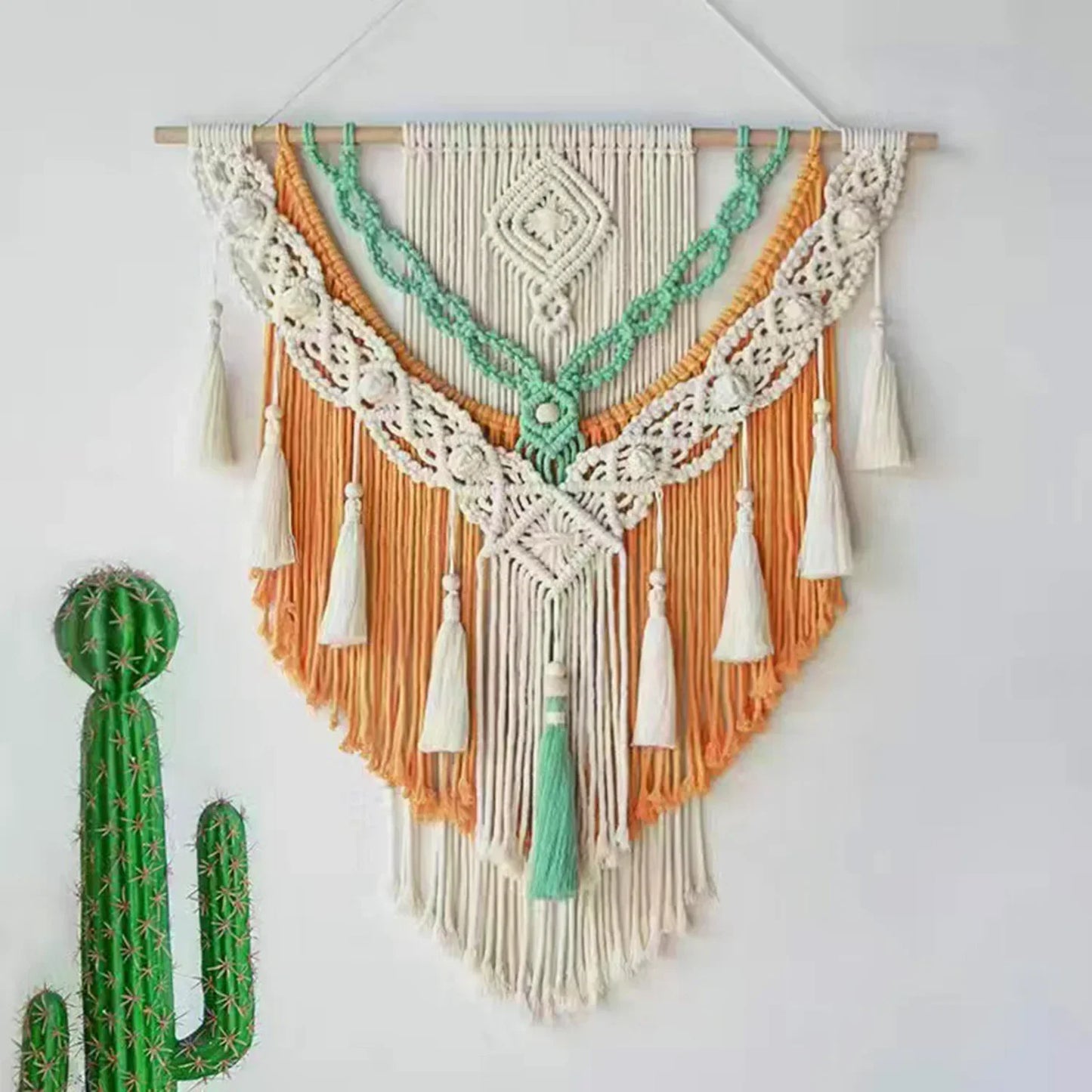 Hand-Woven Macrame Wall Hanging – Boho Cotton Tapestry