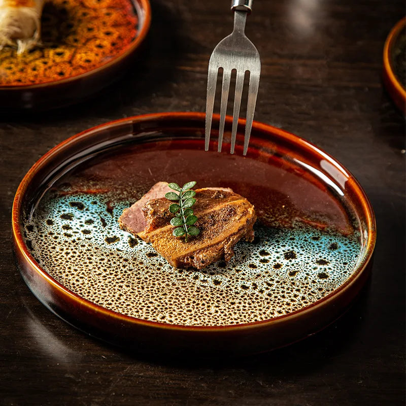 Kiln Glazed Ceramic Plate – Rustic Elegance