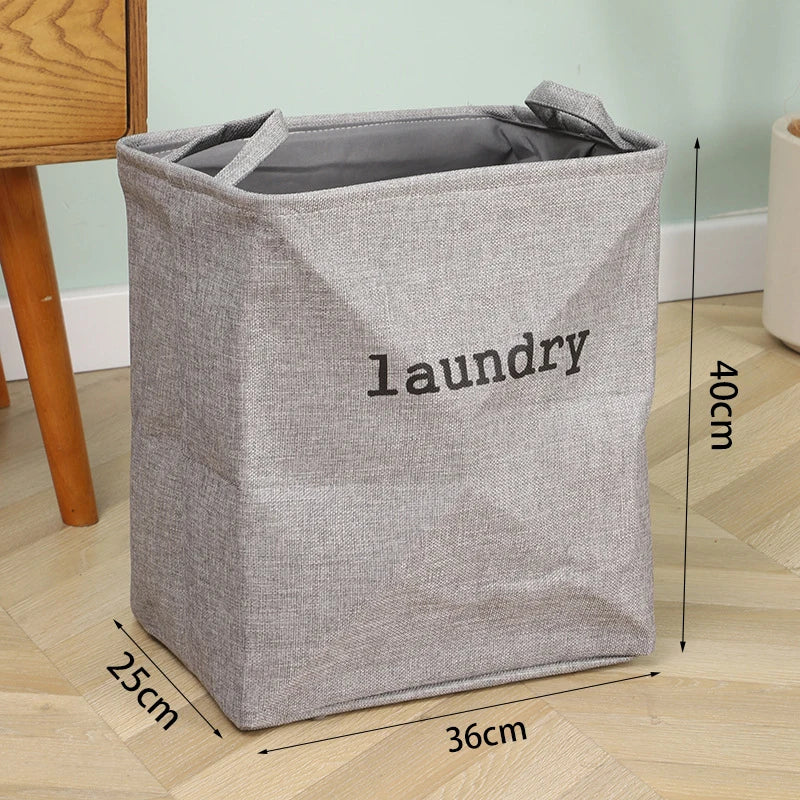 Cotton Linen Storage Basket – Foldable Jute Fabric Organizer with Handles