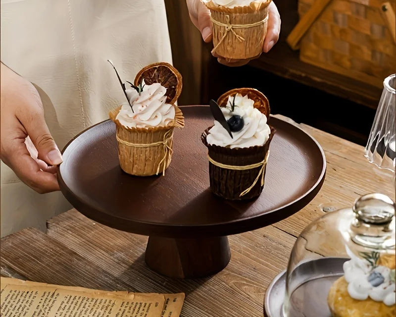 Wooden Cake &amp; Snack Storage Box with Glass Lid