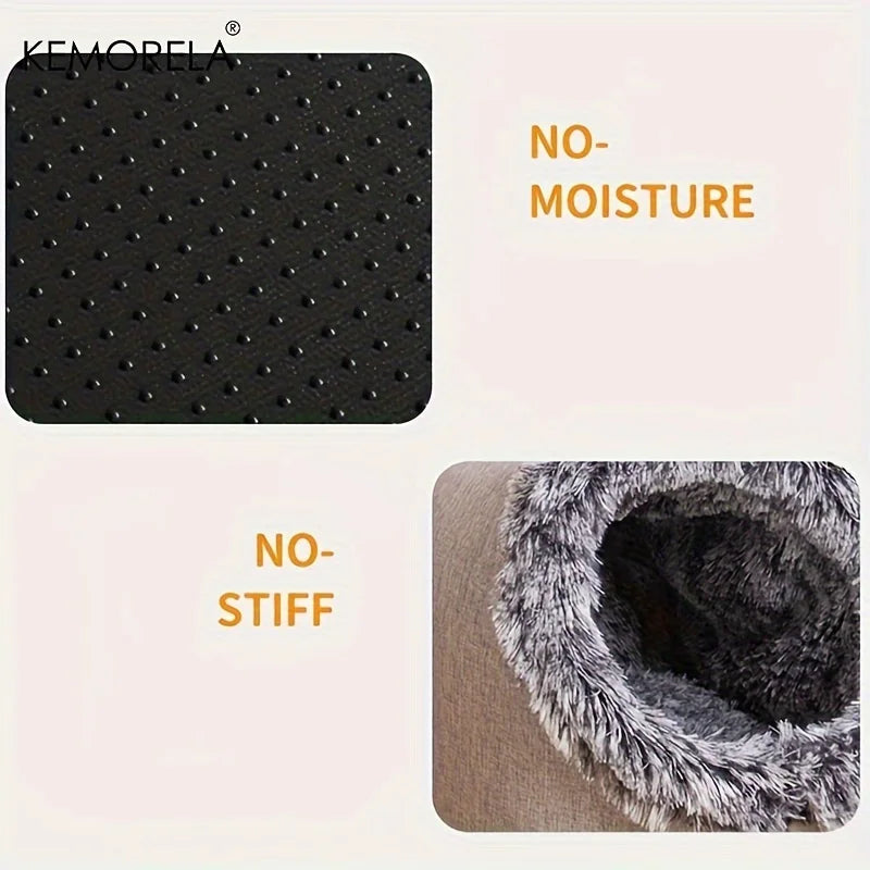Self-Warming Winter Cat Bed – Cozy Sleeping Cave for Cats &amp; Small Dogs