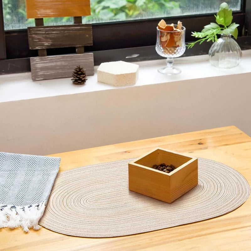 Braided Round Placemats – Durable &amp; Washable PU Table Mats