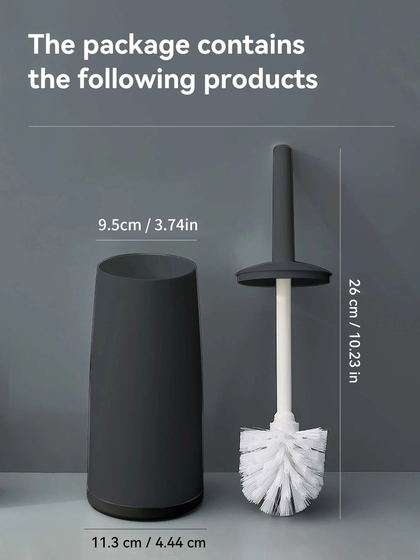 Long Handle Toilet Brush with Standing Base