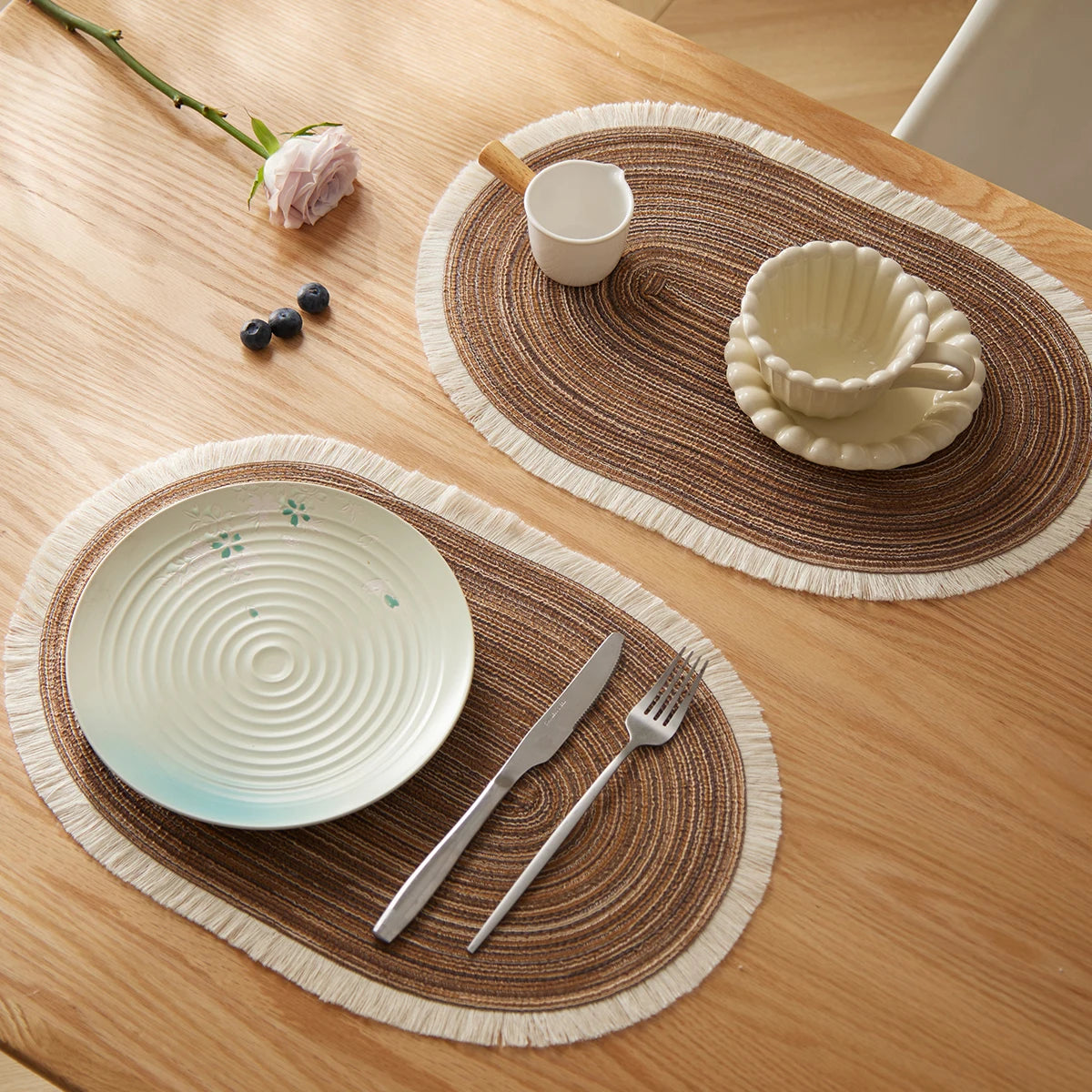 Set of 4 Oval Heat-Resistant Placemats