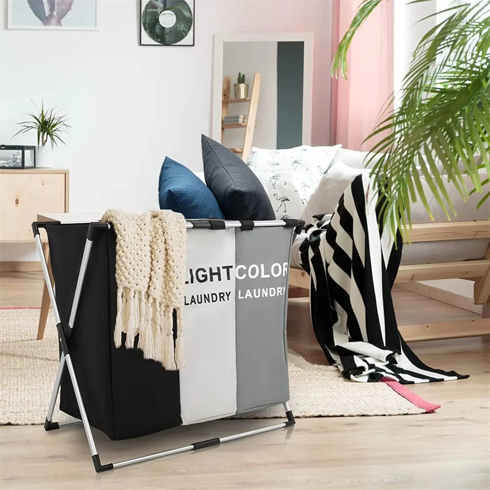 Foldable Laundry Hamper with Compartments