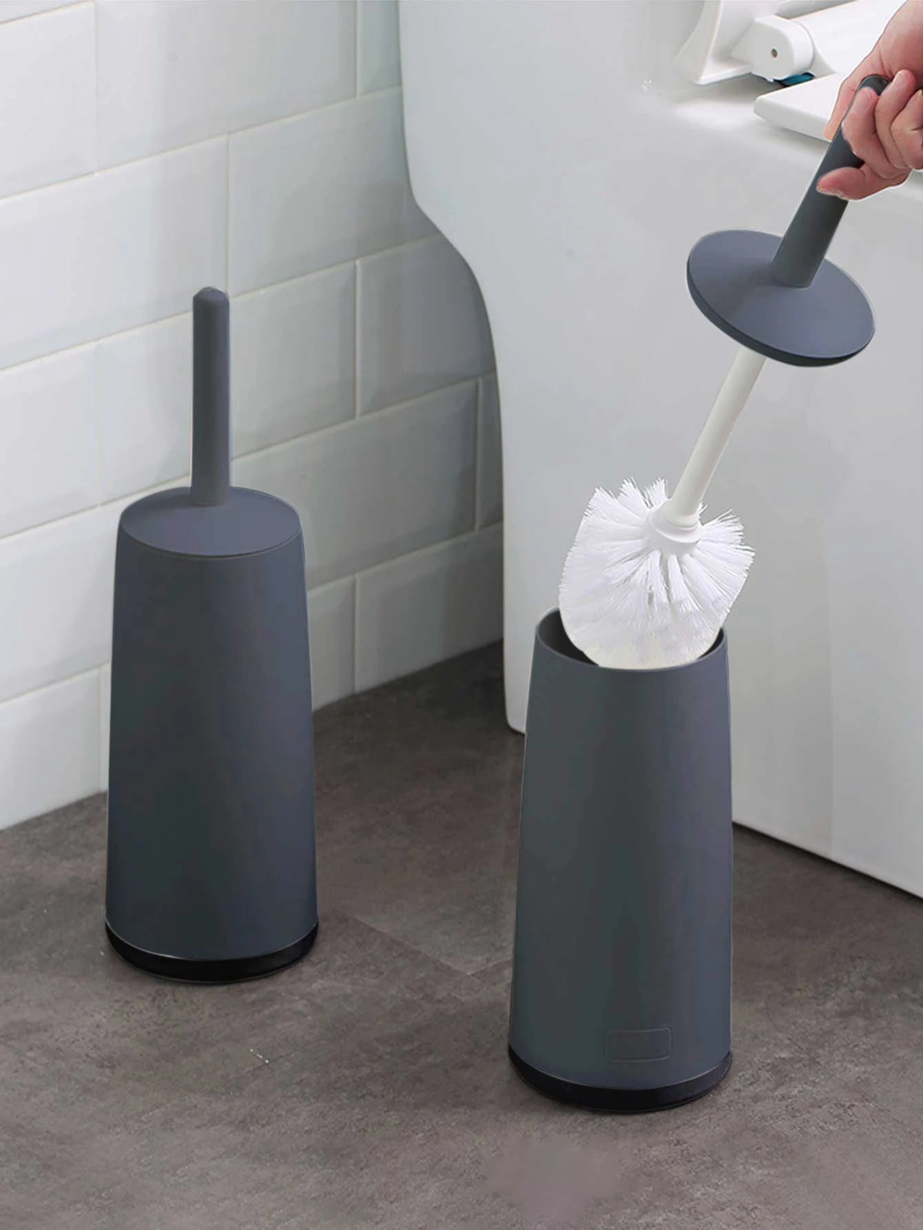 Long Handle Toilet Brush with Standing Base