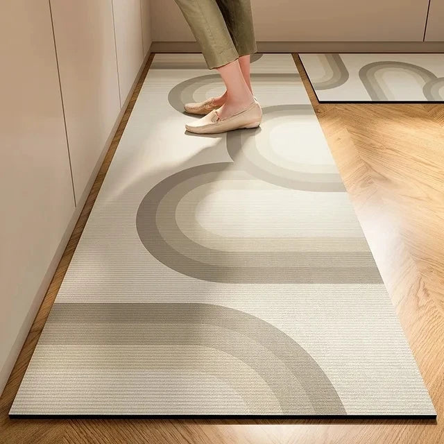 Modern Suede Printed Rug – Washable Floor Mat for Living Room, Kitchen, or Bathroom
