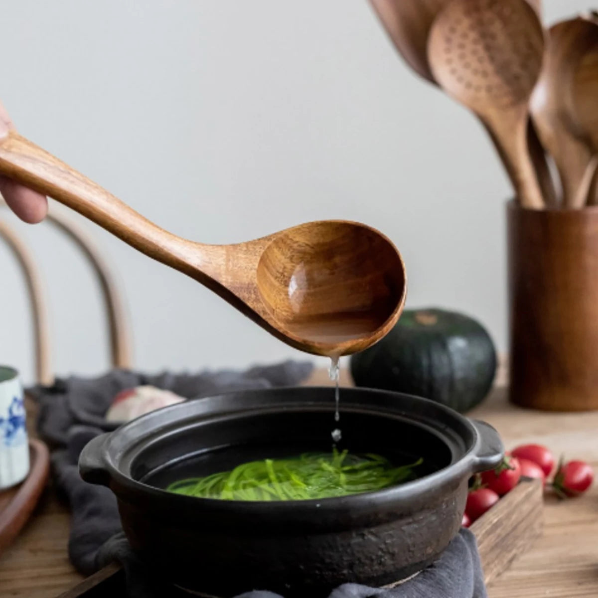 Wooden Kitchenware Cooking Set