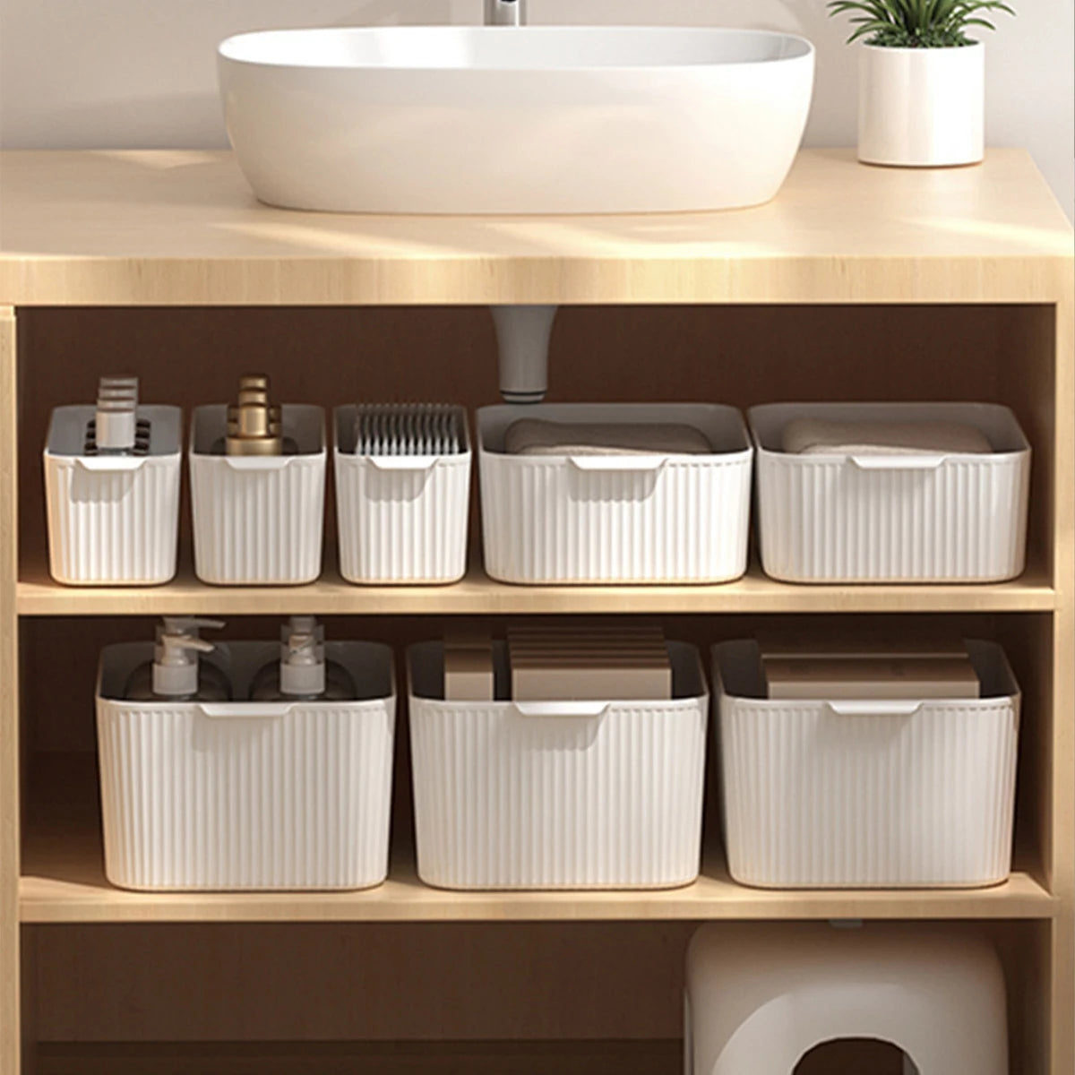 Plastic Storage Box with Handle – Rectangular Organizer Bin