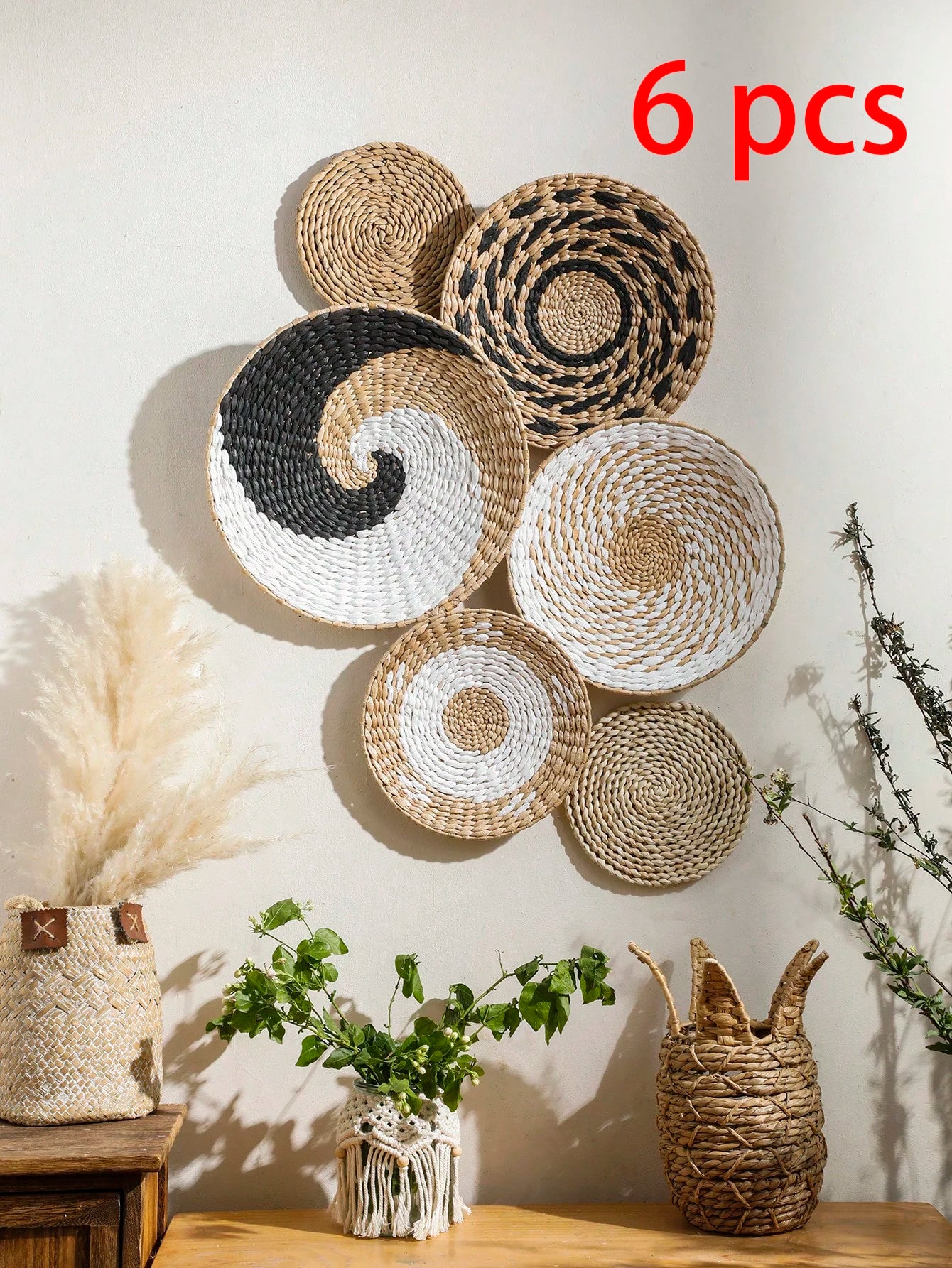 Handwoven Wicker Wall Hanging Ornament – Modern Decorative Accent