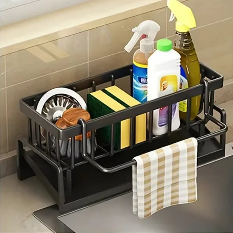 Compact Plastic Sponge Holder for Kitchen Sink – Drip-Dry Design