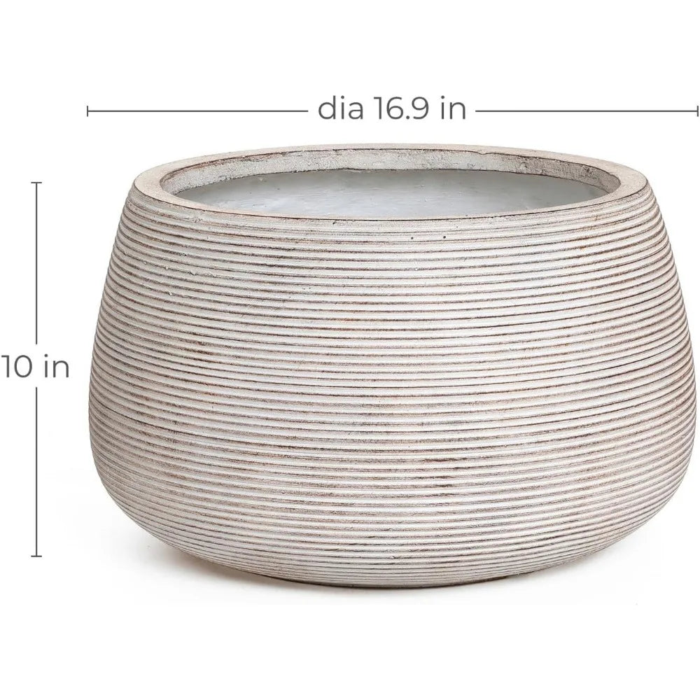 Large Indoor/Outdoor Planter with Drainage – Concrete Style Pot