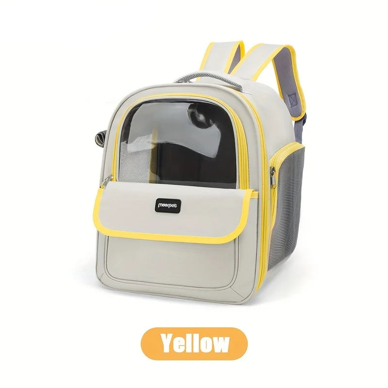 Transparent Capsule Pet Backpack – Breathable Travel Carrier for Cats