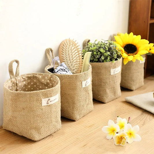 Cotton &amp; Linen Hanging Wall Storage Sack – Modern Organizer