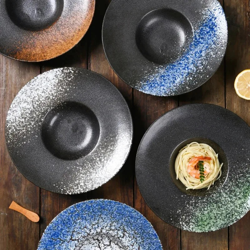 10-Inch Ceramic Straw Hat Plate – Minimalist Dinnerware