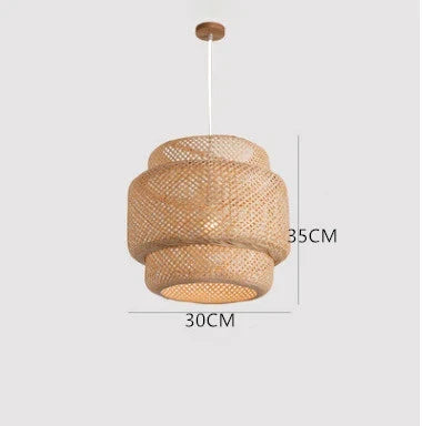 Handwoven Bamboo Pendant Light – Hanging Lamp