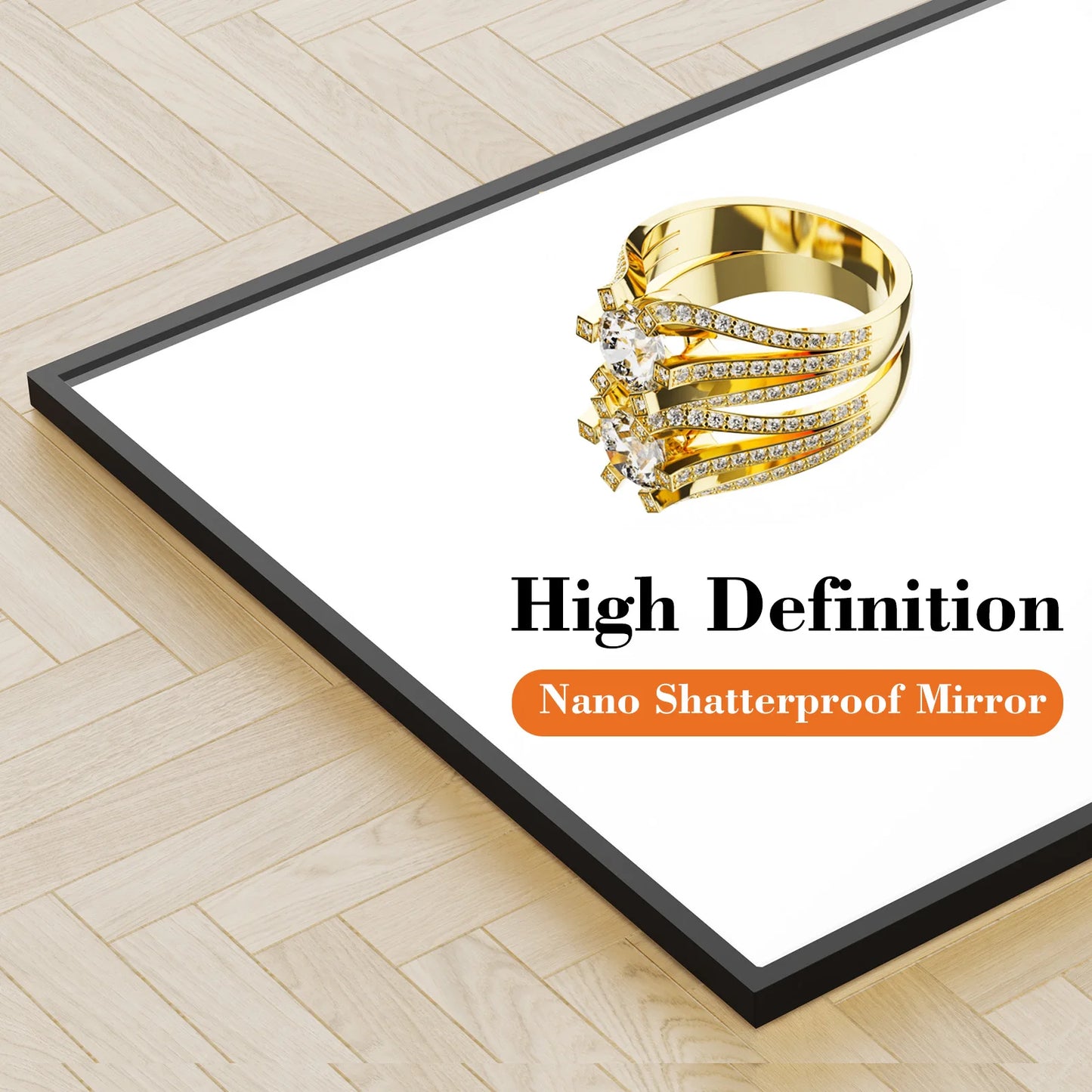 Full-Length Floor Mirror with Aluminum Alloy Frame – 64” x 21”