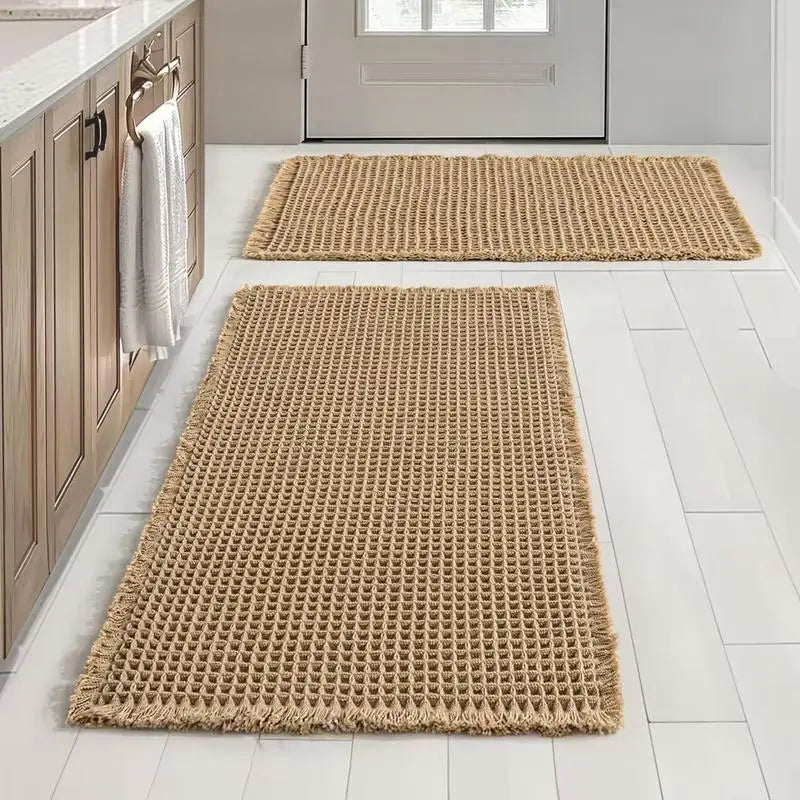 2-Piece Non-Slip Absorbent Floor Mat Set for Bathroom & Home