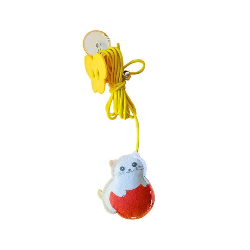 Interactive Hanging Feather Cat Toy – Elastic Rope Play Kit