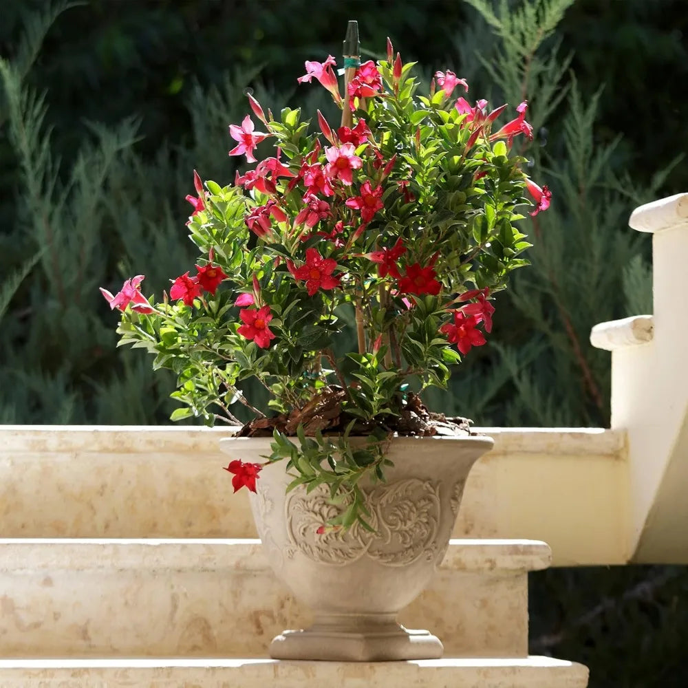 16" Resin Flower Pot – Beige