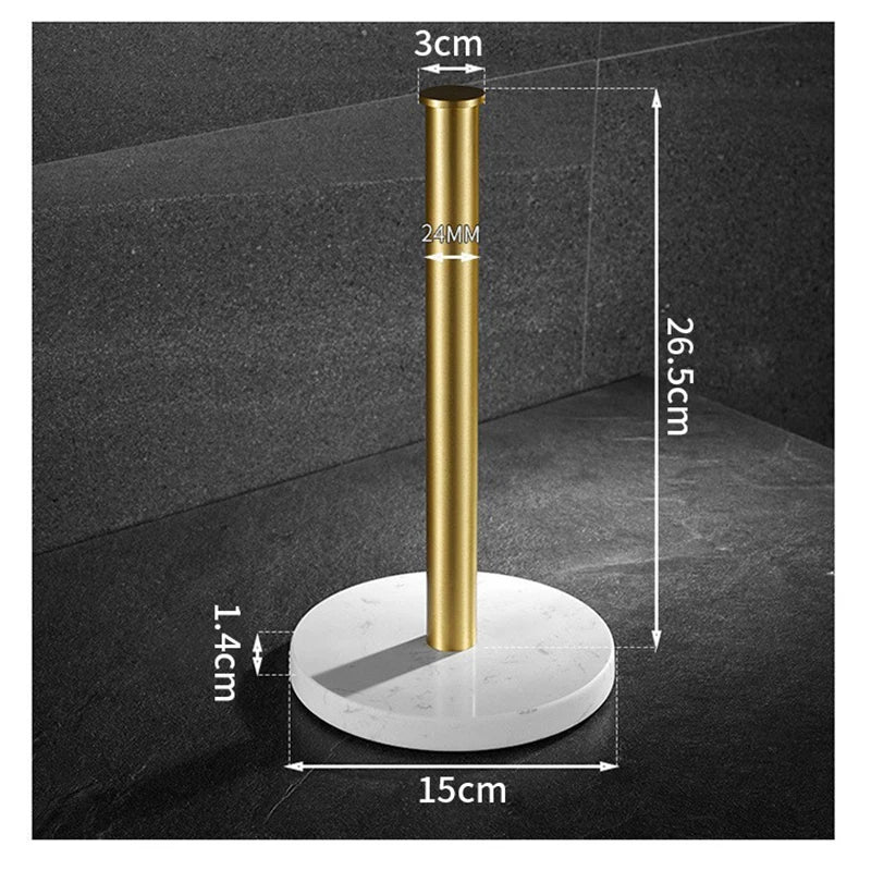 🧻 Marble &amp; Aluminum Paper Towel Holder