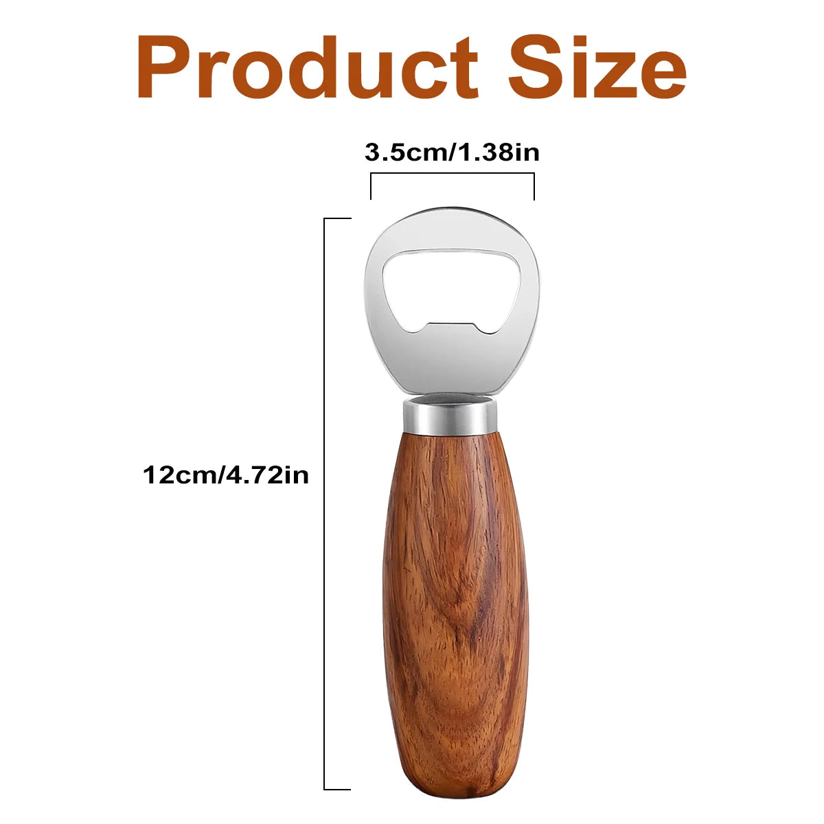 Wood Handle Stainless Steel Bottle Opener – Durable &amp; Easy to Use
