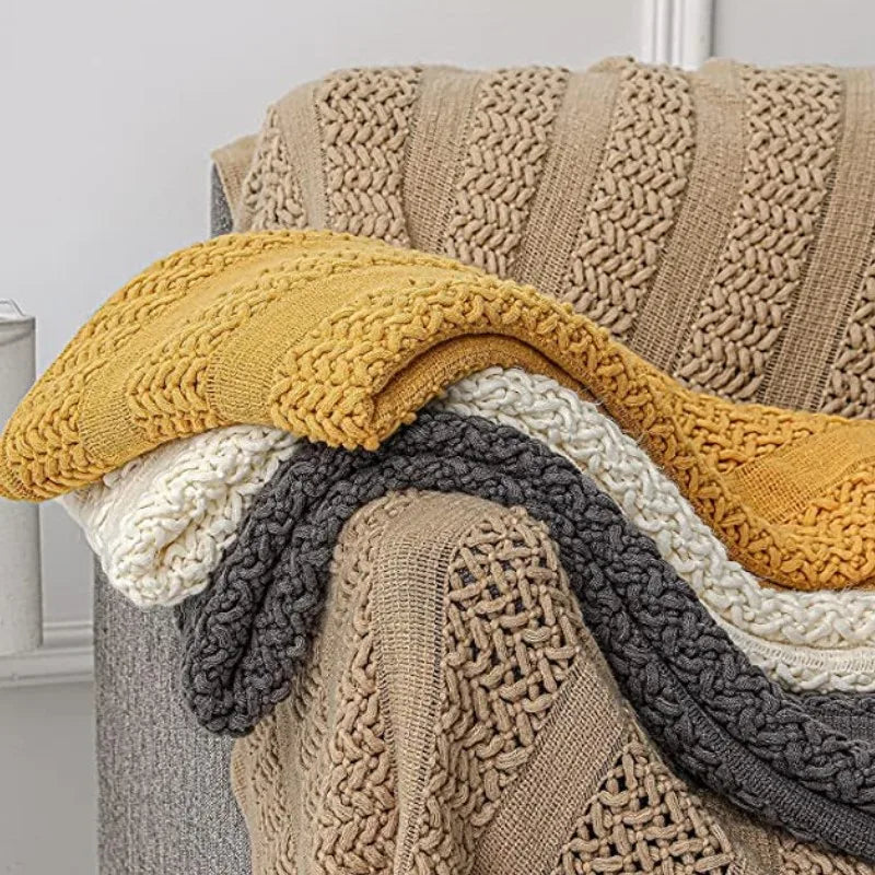 Soft Acrylic Knit Throw Blanket