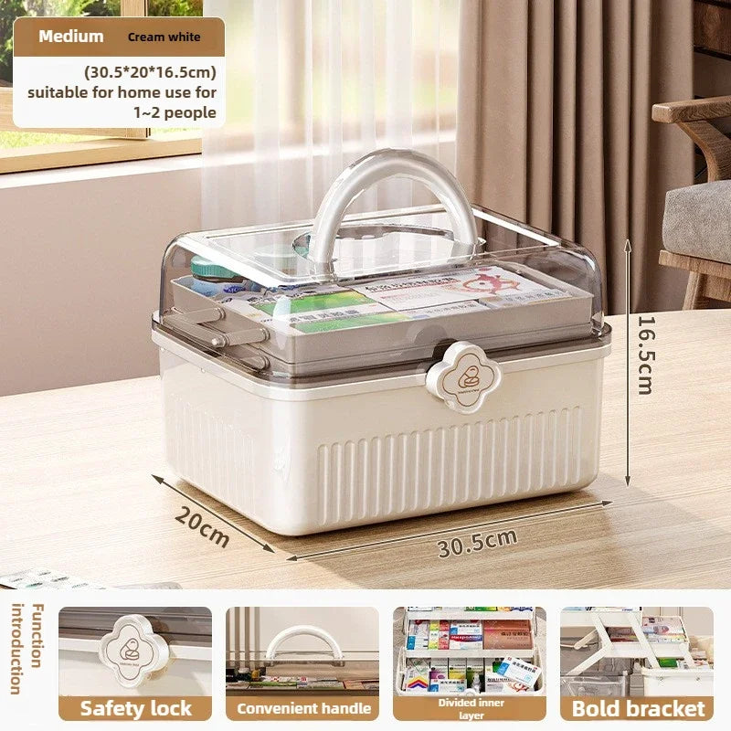 Multi-Layer Medicine Storage Box – 3.2-Gallon Capacity, Portable &amp; Organized