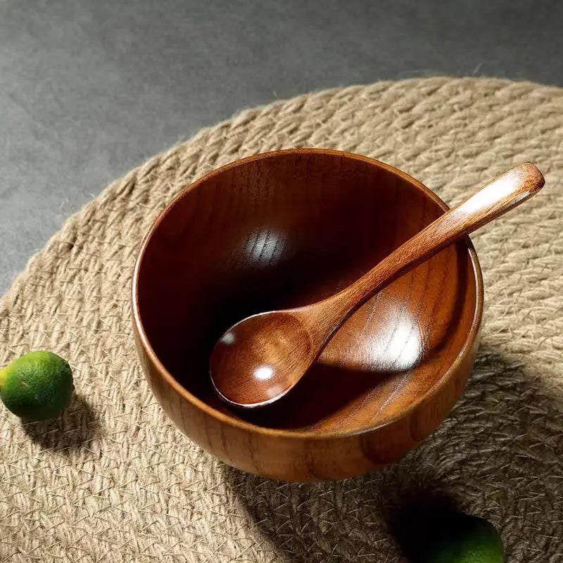 Wooden Jujube Bowl – Handcrafted Natural Solid Wood Bowl