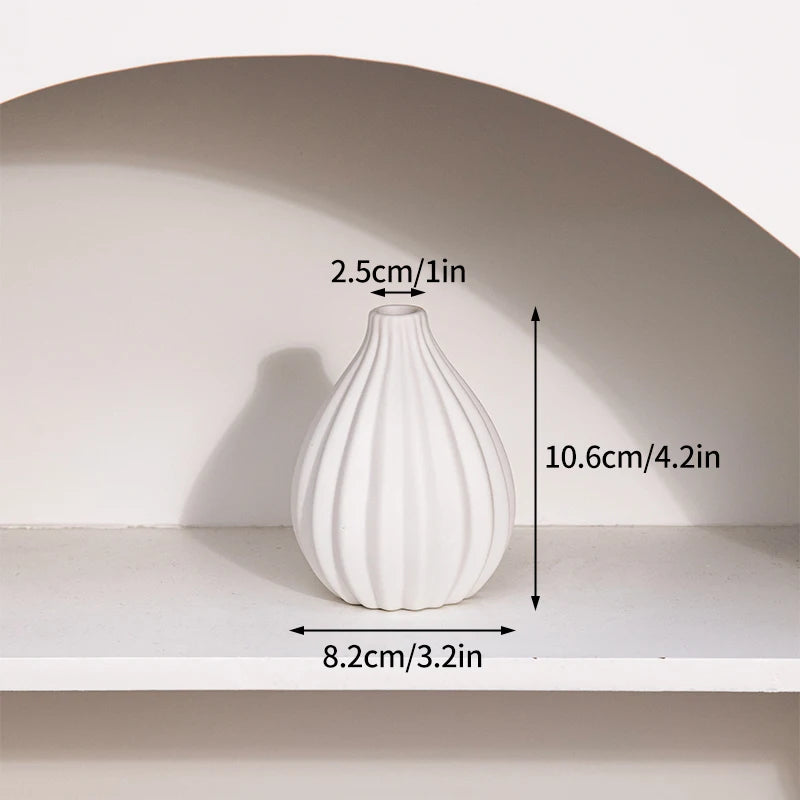 Minimalist Ceramic Vase – Frosted Nordic Style for Home Decor