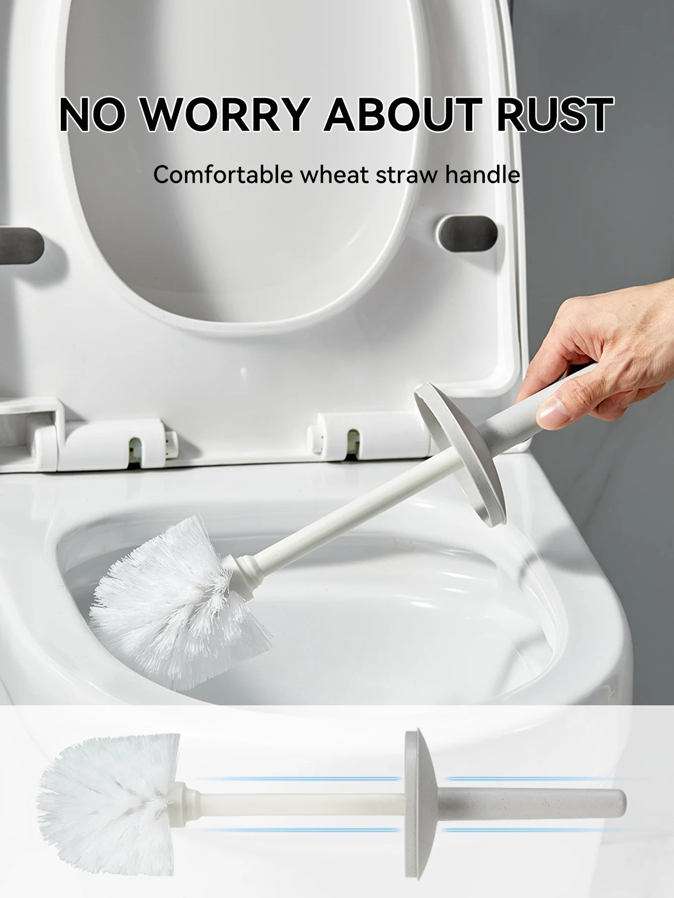 Long Handle Toilet Brush with Standing Base