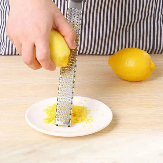 Stainless Steel Flat Zester & Grater – Long Handle Citrus, Cheese & Vegetable Grater