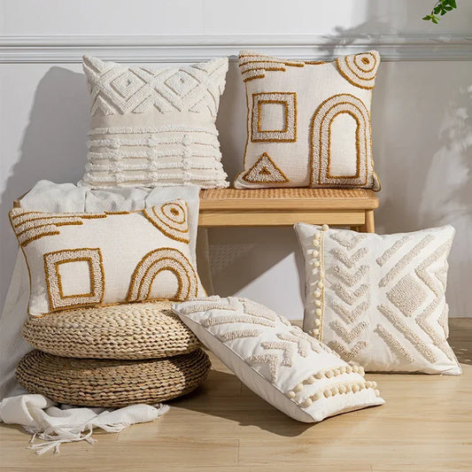 Boho Woven Pillow Cover – Modern Minimalist Cushion Case