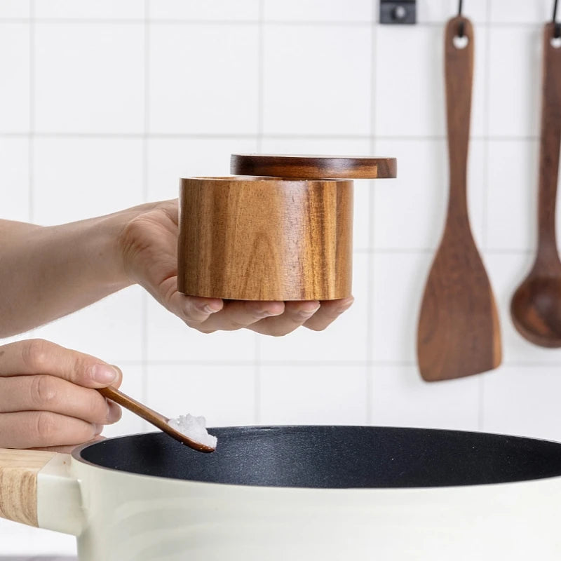 Ceramic Seasoning Storage Pot with Spoon