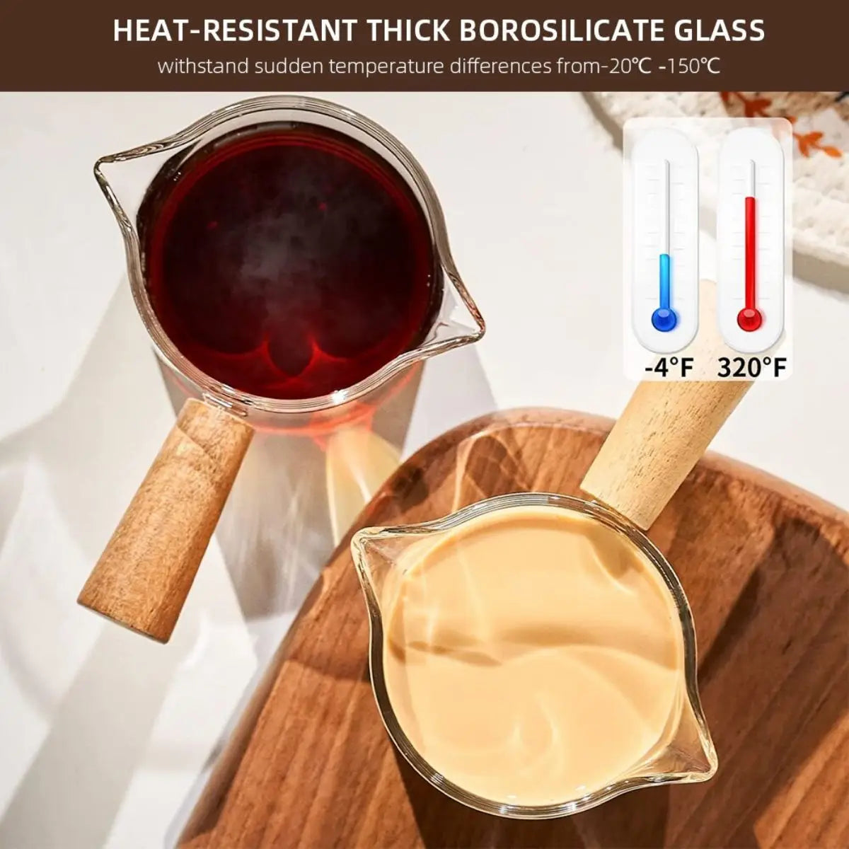 75ml Heat-Resistant Glass Espresso Measuring Cup with Handle