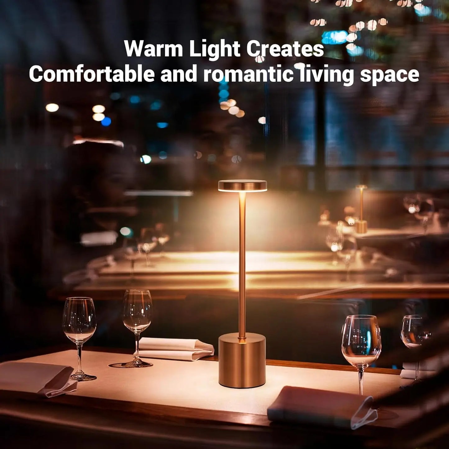 Modern Rechargeable Touch Table Lamp – Cordless LED with 3-Level Dimming
