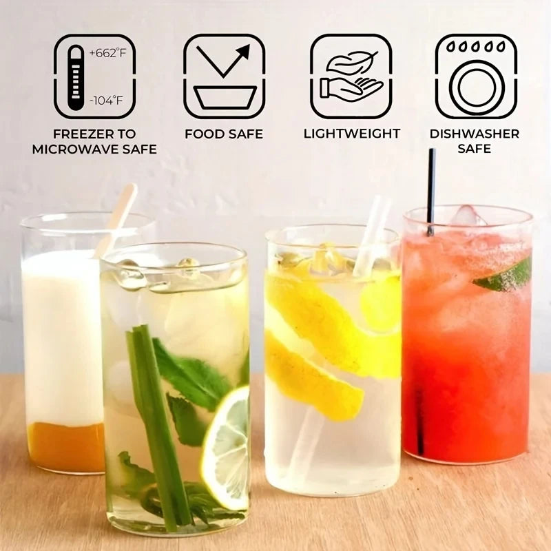 Large Capacity Highball Glass – Thin, Square, Transparent Drinkware