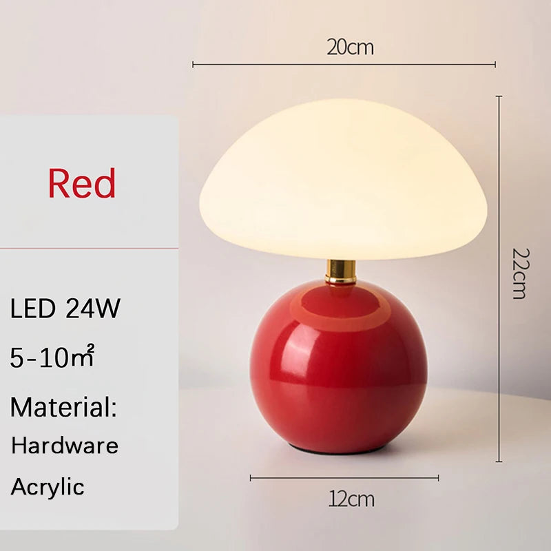 Multi-Color Iron Table Lamp with LED Light – Modern Bedroom Lighting