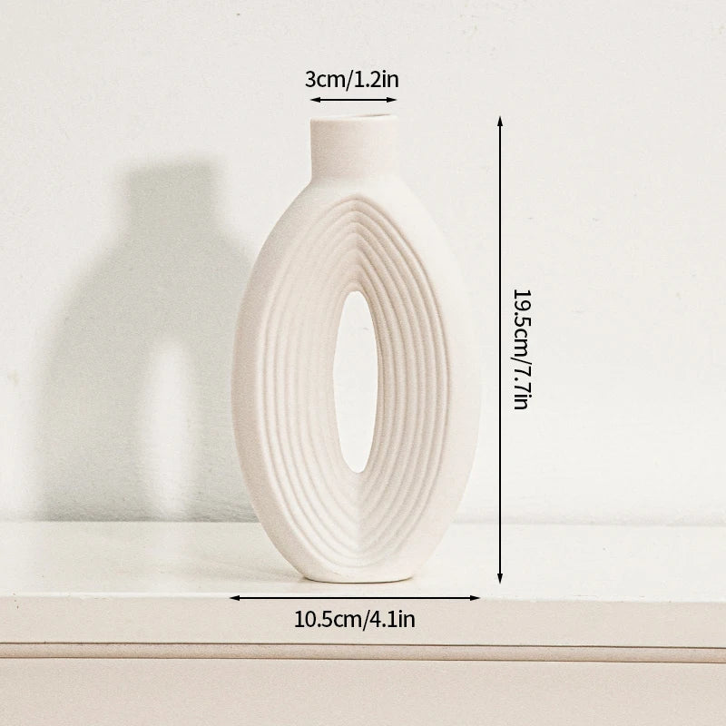Minimalist Ceramic Vase – Frosted Nordic Style for Home Decor