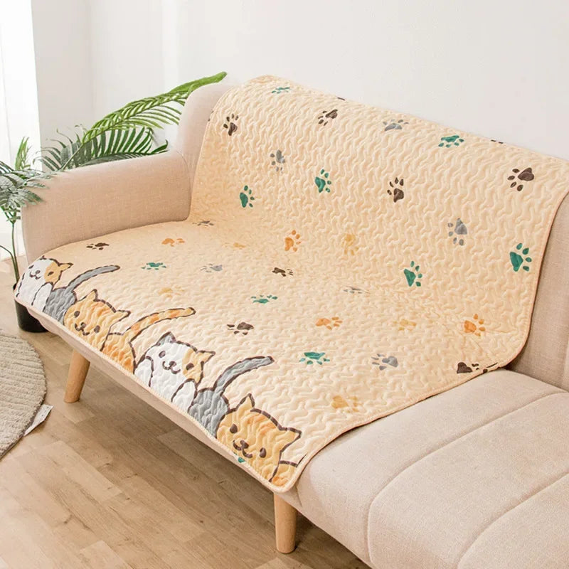 Cooling Cotton Dog Mat – Breathable &amp; Washable Summer Pad