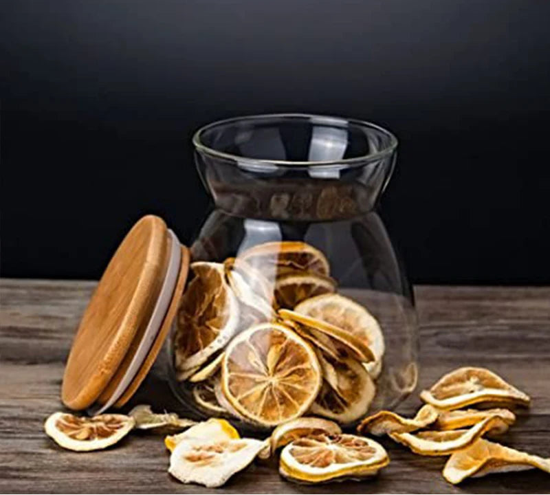 Airtight Glass Storage Jar with Wooden Lid