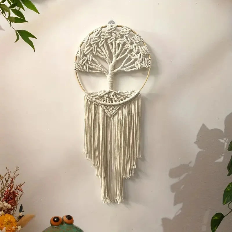 Tree of Life Dream Catcher – Large Macrame Wall Hanging Boho Decor