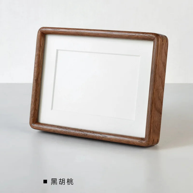 Modern Rectangular Wooden Photo Frame with Mat